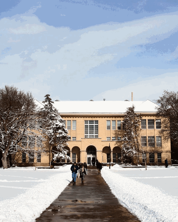 The Animal Science Building at USU in the winter.