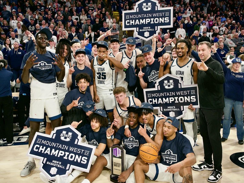 USU Men's Basketball Crowned as Outright 2023-2024 Mountain West Regular Season Champions